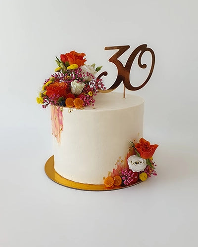 Suesse Freunde Geburtstagstorte mit Blumen