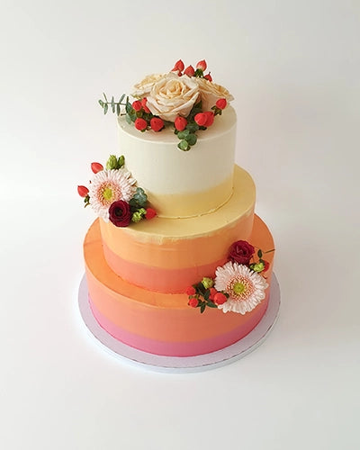 Suesse Freunde Hochzeitstorte Farbverlauf