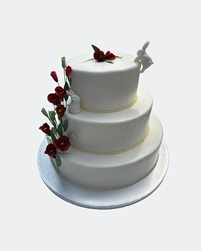 Suesse Freunde Hochzeitstorte Fondant
