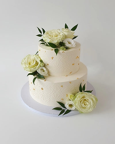 Suesse Freunde Hochzeitstorte mit Blattgold