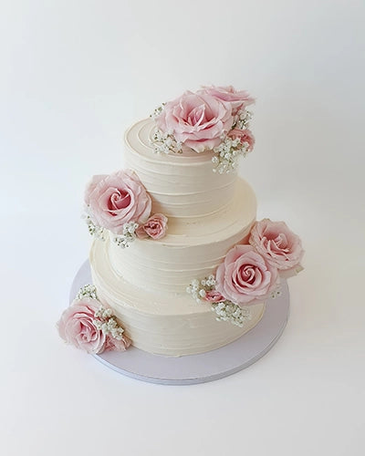 Suesse Freunde Hochzeitstorte mit Riefen horizontal