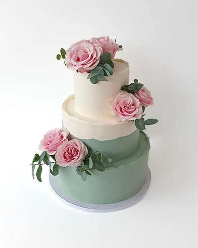 Suesse Freunde Hochzeitstorte Zweifarbig Salbei Weiß