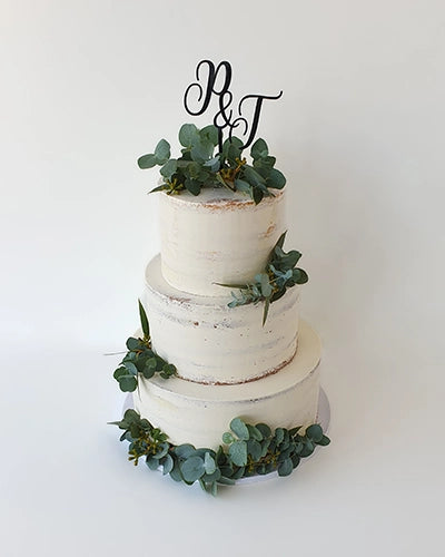 Suesse Freunde Semi Naked Hochzeitstorte mit Eukalyptus